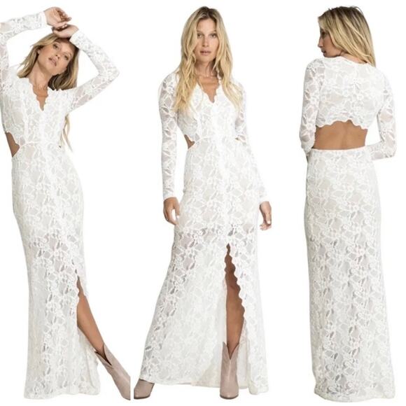 NWT  Nightcap White Lace Wisteria Gown SZ L $395 - Picture 1 of 13
